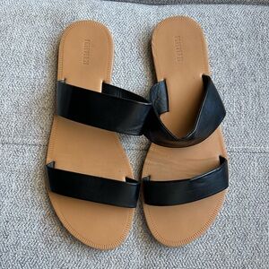 Forever 21 Black Double Strap Sandals